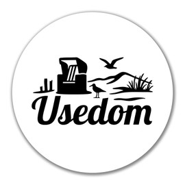Huuraa Sticker Usedom Beach Motif Gift 10 cm Sticker Usedom Gift Idea