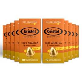 Bristot 100% Arabica Aluminium Capsules Compatible with Nespresso Original Line Machines | Medium Roast | 100% Recyclable | Pack of 100