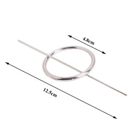 Circle Hair Clips Geometry Hair Stick Barrette Metal Hair Holder Clips Hollow Circle Hair Barrettes Accessory for Women and Girls Wedding Birthday Party Hair Decoration(Silver)