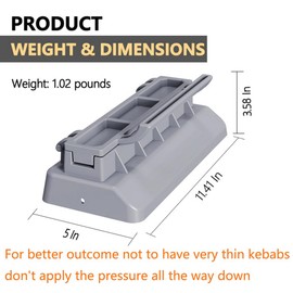 PEOUWNES Large Kebab Maker Press, Gray Plastic Kabab, Manual Kabob Mould, Kabob Maker Barbecue Skewers Form Your Kofta Kebab Like a Traditional Chef Handmade Kebab