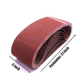 3-Inch x 21-Inch Belt Sander Paper,40 Grit Aluminum Oxide Sanding Belt,12 Pack (3x21in, 40 Grit)