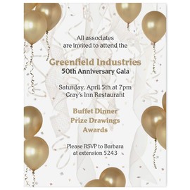 Paperdirect Gold Balloons Celebration Birthday Theme Paper Stationery, Border Paper, Letterhead 8.5 x 11, 25 sheets, Elegant Premium Writing Paper, Decorative Printer Paper