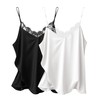 Ekouaer Women's 2 PCS Silk Satin Tank Top Lace Cami