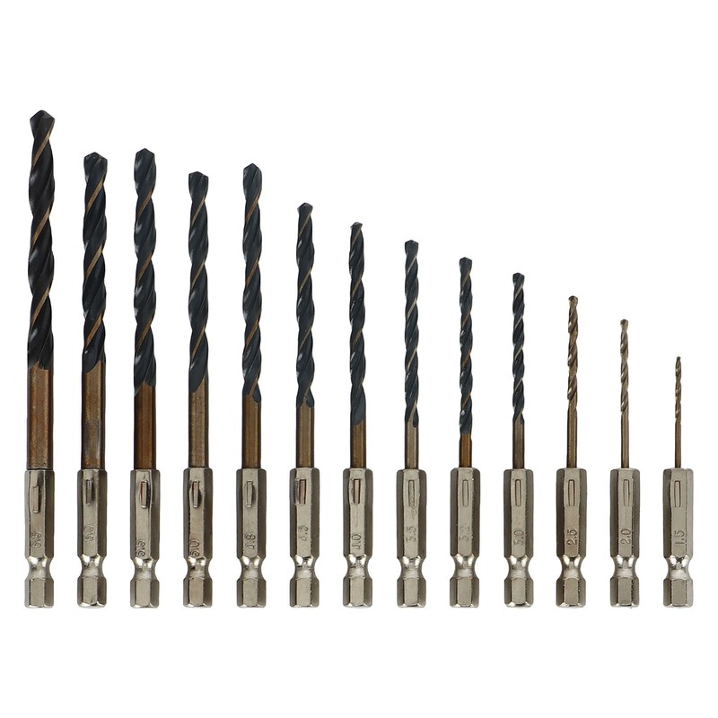 13Pcs Twist Drill Bit 1/4in Hex Shank 1.5‑6.5mm Fast Change