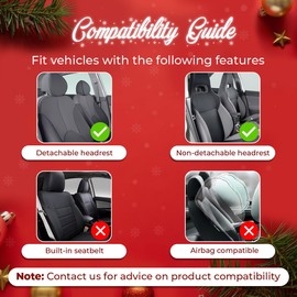 GENANY Bear 2 Front Christmas Car Seat Covers for Sedan Truck SUV, Car Gifts, Bucket Seat Cover, Protective Interior Accessory, Christmas Car Decor