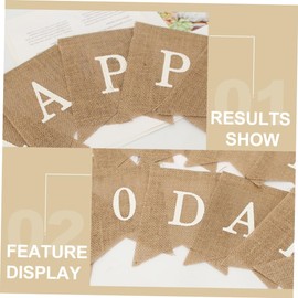VICASKY Day Party Hanging Banner Linen Swallowtail Flag Decoration with Letter Design Festive Burlap Bunting for Birthday Shower Wedding Anniversary Celebrations