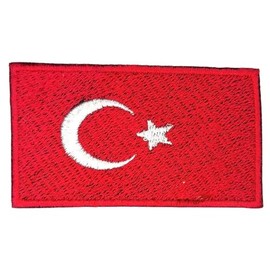 Bebuz Turkey Flag Patch Embroidered Iron On Sew On Patch Applique Fabric Repair Patches Tactical Military Patches - Emblem
