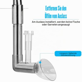 DONGKER Aquarium Lily Pipes Drain with Surface Skimmer for Aquarium Filter Systems, Lily Skimmer Stainless Steel Inlet/Drain Pipe for Planted Aquariums