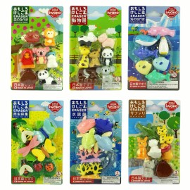 IWAKO Puzzle Collecting Toy Eraser Animals Set Made in Japan Different Set - Zoo