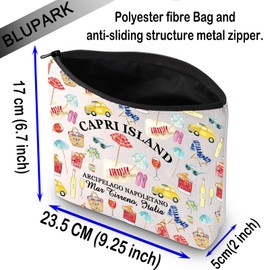 BLUPARK Italian Coast Cosmetic Bag Italy Travel Gift Capri Island Makeup Bag Souvenirs Gift (Capri Island)