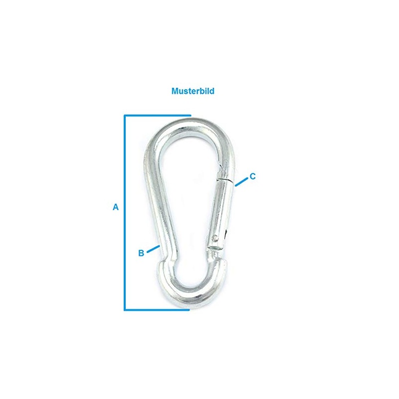 2 Karabiner 11 x 120 mm Fire Brigade Snap Hook