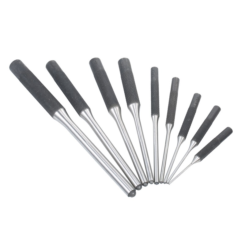 9 Pieces Roll Pin Punch Set Steel Punches Hand Pin