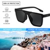 FEISEDY Fashion Sunglasses Womens Men Flat Top Square Trendy Visor