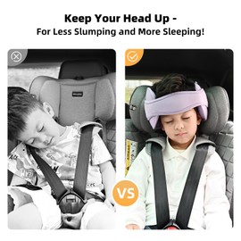 StoHua Adjustable Baby Car Seat Head Support Band, Baby Safety Car Seat Neck Relief Hold, Comfortable Head Hold Head Strap for Baby, Kids, Children, Purple