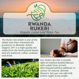 Rwanda Rukeri OP1 Loose Leaf Black Tea – Premium Organic African Tea – Smooth and Malty (100g)