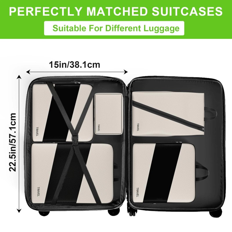 Untiful Compression Packing Cubes for Suitcases, 6 Set Travel Organizer