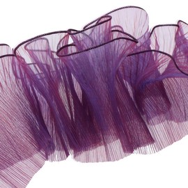 5 Yards Purple Organza Chiffon Ruffle Fabric Trim Ruffles Pleated Organza Trim Tulle Ruffles Lace Border Applique Trimming for Crafts
