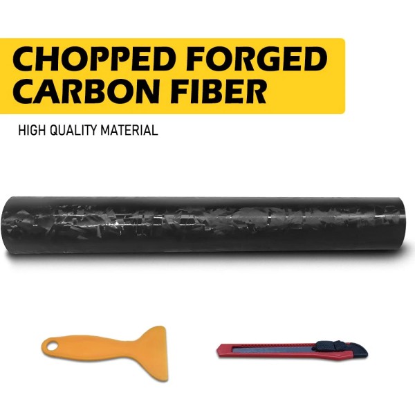 Unbrand 24K Gloss Chopped Carbon Fitged Black Vinyl Fiber Sticker