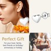 Sterling Silver Heart Stud Earrings for Women Simple Small Studs