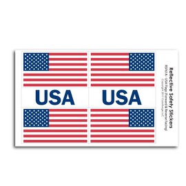 COOLHUBCAPS Reflective American Flag Decals (Forward and Rear Facing)