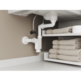 Aqua Bagno Aqua Bagno Raumsparsiphon Waschtisch - M?belsiphon - Siphon platzsparend - Siphon flach - Bad - flexibel einstellbar - G 1 1/4 Zoll - DN32