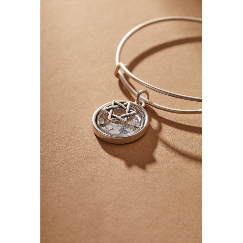 Alex and Ani Star of David Crystal Charm Bangle