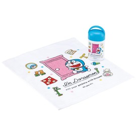 Skater OA5AG-A Anti-Bacterial Hot Towel Set, With Case, Doraemon, Line Design, Made in Japan, 12.6 x 12.0 inches (32 x 30.5 cm)