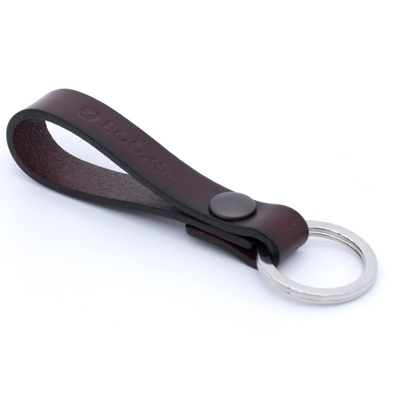 Rooxs 100% Leather Keyring for Men and Women, brown, Unit