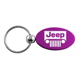 Jeep Grill Oval Key Ring (Purple)