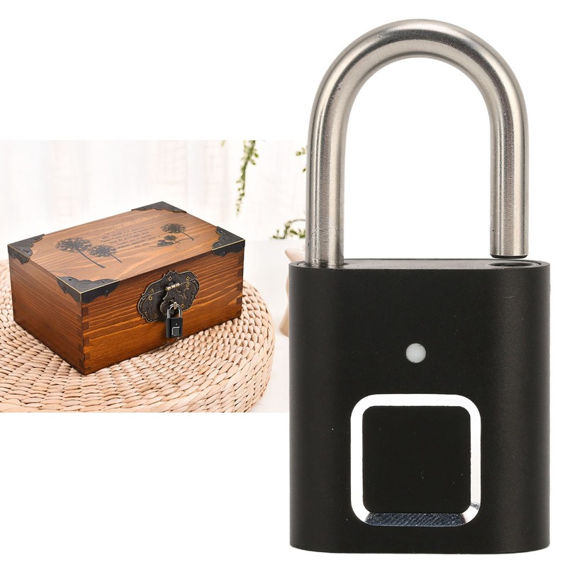 Smart Keyless Fingerprint Padlock Waterproof Biometric Prevent Theft Rechargeable USB
