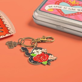 Karma, Women’ Enamel Keychains, Womens Enamel Keychain for Gifts Purse Bag Accessories, Scooter