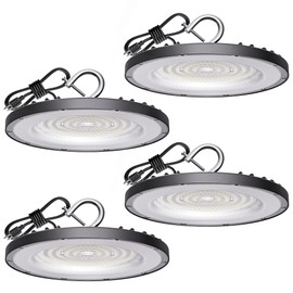 4 Pack UFO Led High Bay Light 200W(800W MH/HPS Equiv.), 30000lm, 4000K Daylight High Bay Led Light with 5' Cable US Hook, IP65 Waterproof Commercial Light Fixture for Warehouse Workshop Barn Factory