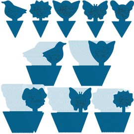 Qualirey 200 Sheets Fruit Fly Sticky Traps for Fruit Fly Gnat Trap for House Indoors Sticky Traps Catcher for Gnats Fungus Gnats Mosquito Catcher for Kitchen Outdoor Plants(Blue)
