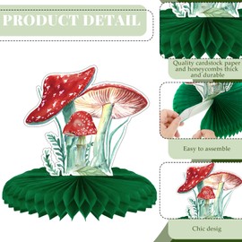 9 Pcs Mushroom Party Decorations Mushroom Party Honeycomb Centerpieces Mushroom Theme Table Topper Vintage Mushroom Birthday Party Decorations for Mushroom Baby Shower Birthday Party Supplies