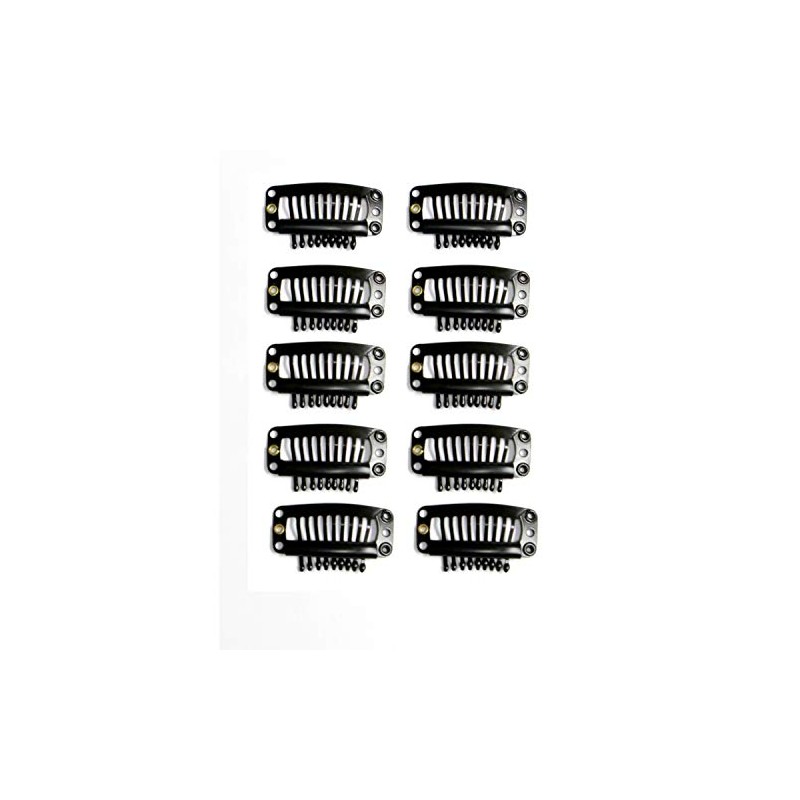 10 Pcs Wig Fixing Pin Clip Stopper Clasp (Black)