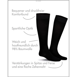 KUNERT Richard Men's Skin-friendly Knee Socks, Black 0070, 43 - 46