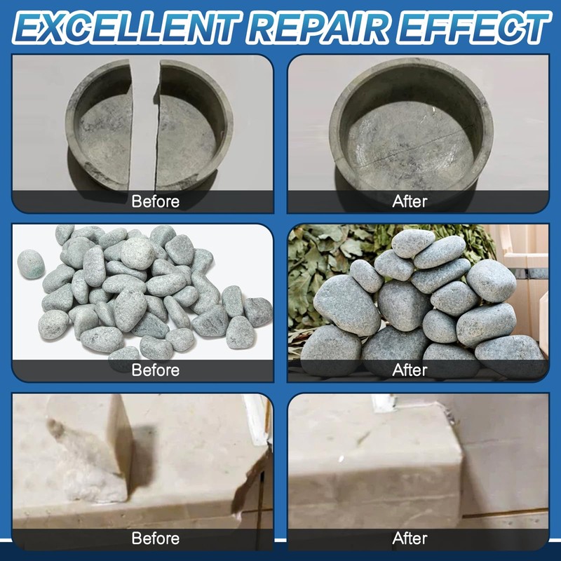 Stone Glue 30 g, Marble Glue Instant, with Anti-Clog Cap,
