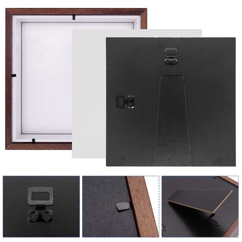 3D Shadow Box 8.8x8.8"(22.5x22.5 x6.5cm) Picture Frame Wooden Deep Box