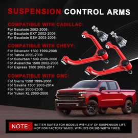 GPMMWPG 2-4" Lift Front Upper Control Arms Compatible with 1999-2006 Silverado Sierra 1500, for Tahoe Suburban 1500 for Yukon 2000-2006, Replacement Factory Adjustable Control Arms w/Ball Joints