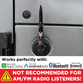 EcoAuto Bullet Antenna for Jeep Wrangler JK & JL (2007-2023) & Jeep Gladiator – Jeep Wrangler Antenna with Anti Theft Design – Highly Durable Truck Antenna – Jeep Wrangler Accessories (American Flag)