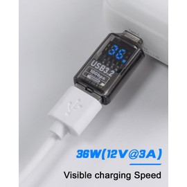 Maxhood USB to USB C Adapter with Digital Display, 10Gbps USB C Male to USB Female Adaptor, Transparent Type C to USB 3.2 Converter Compatible for MacBook Pro 2023 Air 2022 and more, 2 Pack