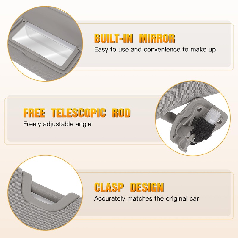 Left & Right Sides Sun Visor for 2013 2014 2015