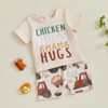 Omkzanbi Baby Boy Farm Outfit Chicken Nugs Mama Hugs Funny