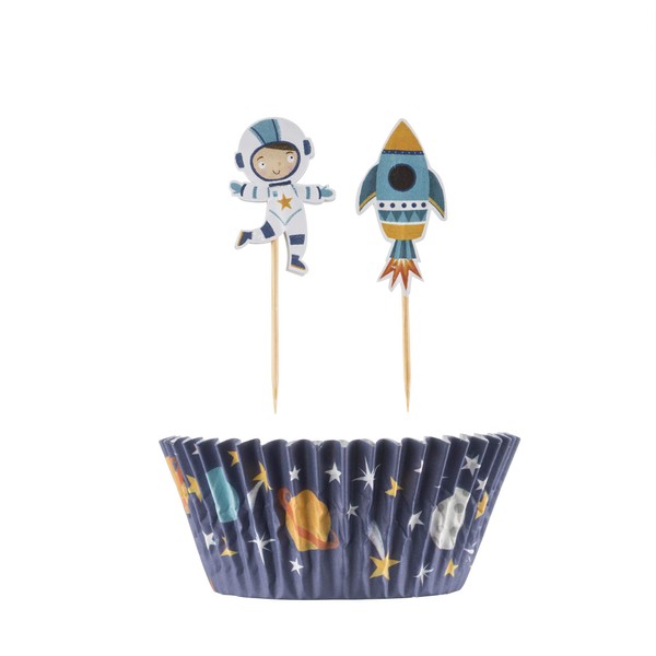 Mason Cash Set 48 Space Cupcake Cases & Toppers