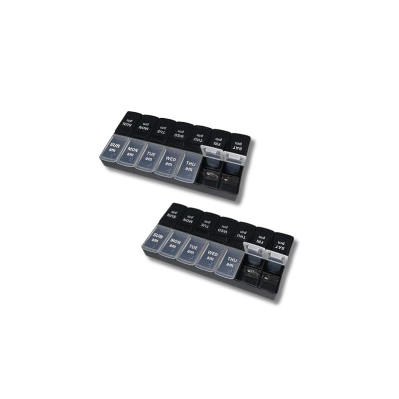 2 PCS Pill Boxes 7 Day 2 Times a Day