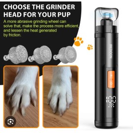 IREDOON Dog Nail Grinder Upgraded - Professional 3-Speed Super Quiet and Low ...