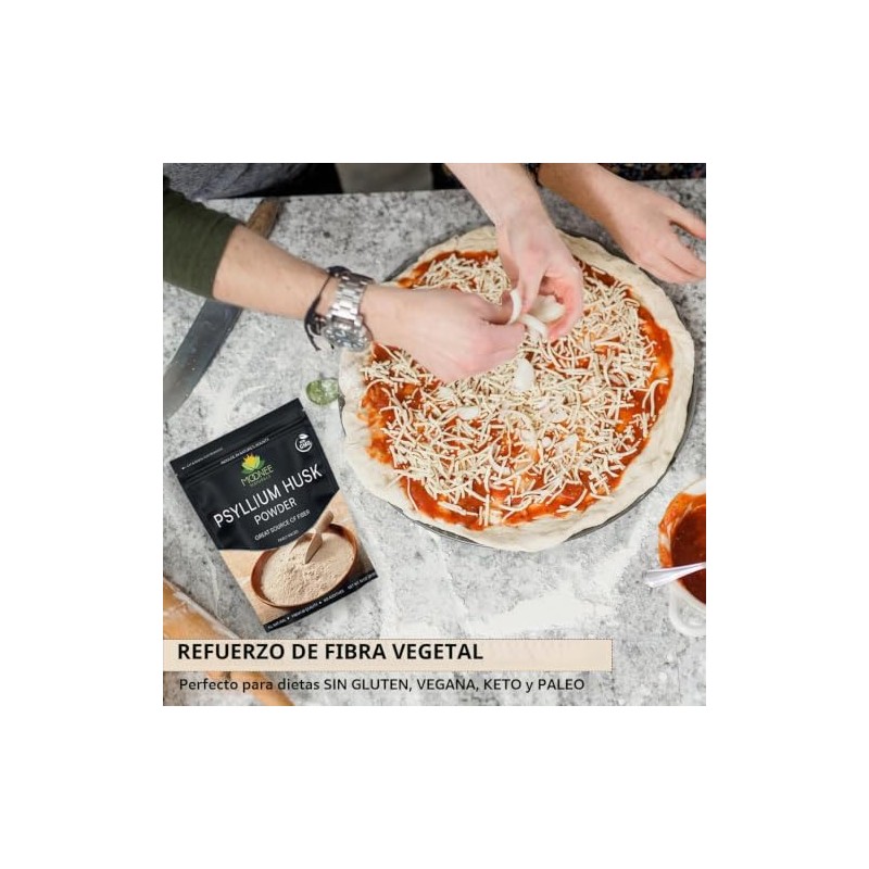 “Polvo de Cáscara de Psyllium (10 OZ), Sin Gluten, Sin