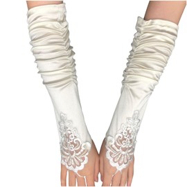 Specell Milky Fingerless Satin Gloves,Dress Gloves For Gilded Age Costume,Fingerless Gloves Women,Bridal Gloves Wedding,Short Fingerless Glove,Bridal Glove For Wedding,Bridle Gloves Lace,Wedding Glove