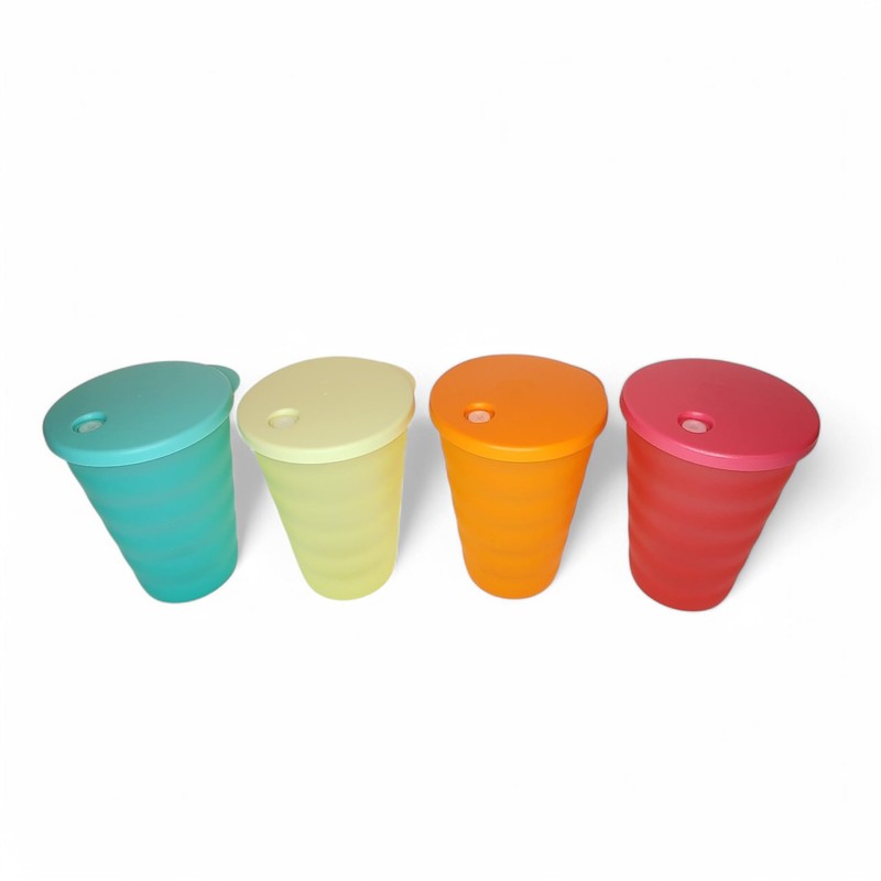 Tupperware Impressions Tumblers 16 oz Set of 4 with Dripless