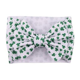 JustMyDress St.Patrick Green Headband Turban Baby Girls St.Patrick Day Hair Band Bow JHSP20 (Turban-D1)